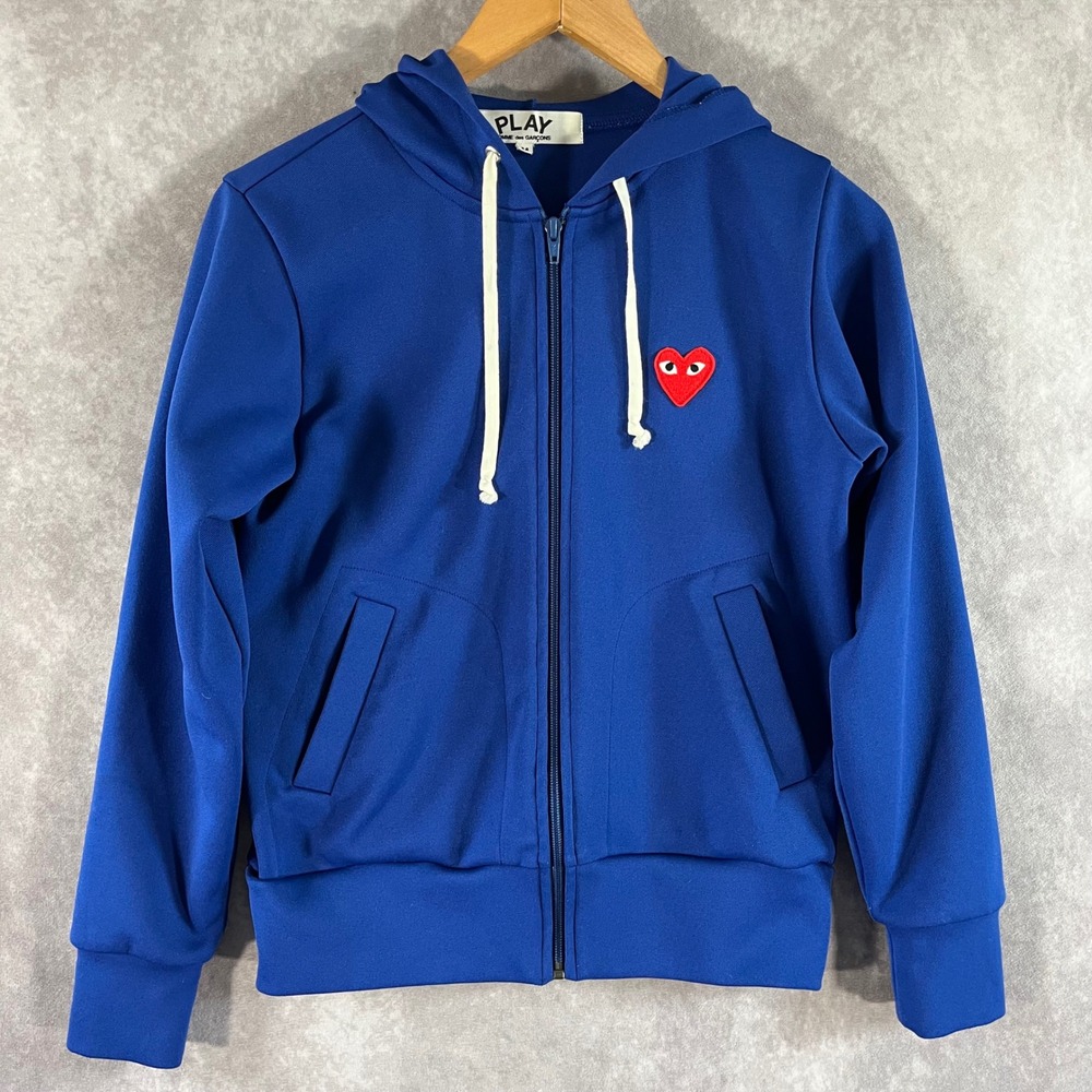 Comme des Garcons PLAY Zip Hoodie Womens‎ M Blue Heart Logo AZ-T171 Japan